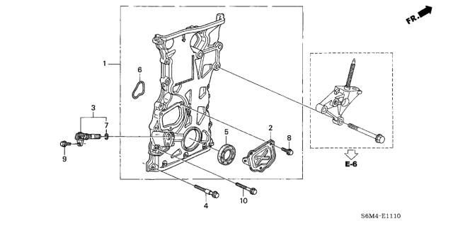 2003 Acura RSX 3 Door BASE KA 5AT Chain Case Diagram