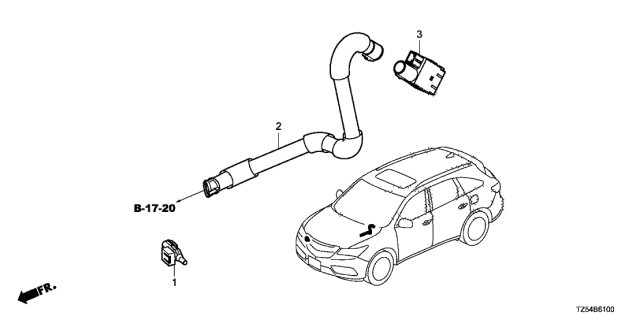 2017 Acura MDX 5 Door BASE (E.LIBERTY) KA 9AT A/C Sensor Diagram