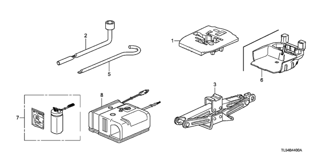 2012 Acura TSX 5 Door TSX KA 5AT Tools - Jack Diagram