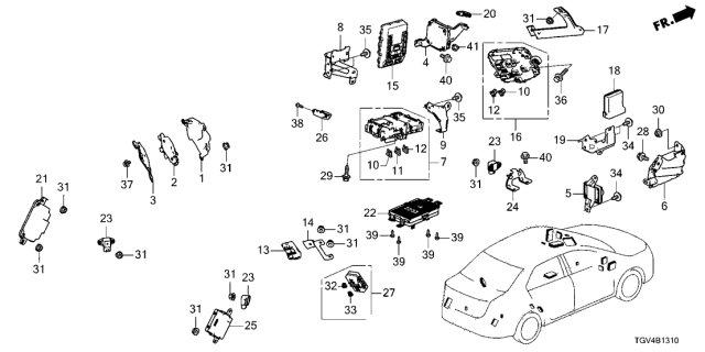 2021 Acura TLX Bracket Diagram for 38202-TGV-A00