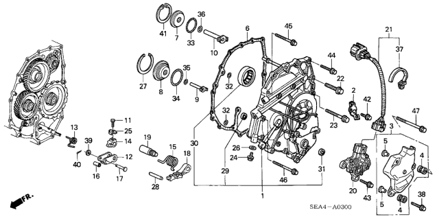 2006 Acura TSX Left Side Cover Diagram for 21240-RCV-010