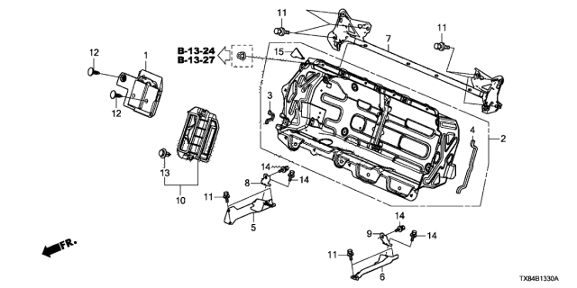 2014 Acura ILX Hybrid Duct Assembly, Middle Diagram for 1J650-RW0-003