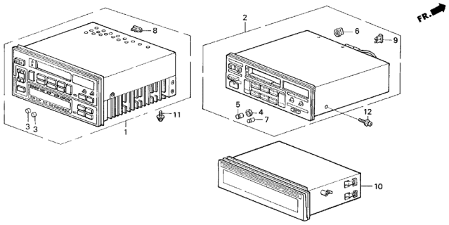 1987 Acura Legend Tuner Assembly, Automatic Radio (Am/Fm/Cas) (Panasonic) Diagram for 39100-SD4-A03