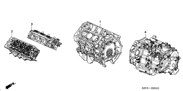 2002 Acura MDX General Assembly, Rear Cylinder Head Diagram for 10005-PVF-A02