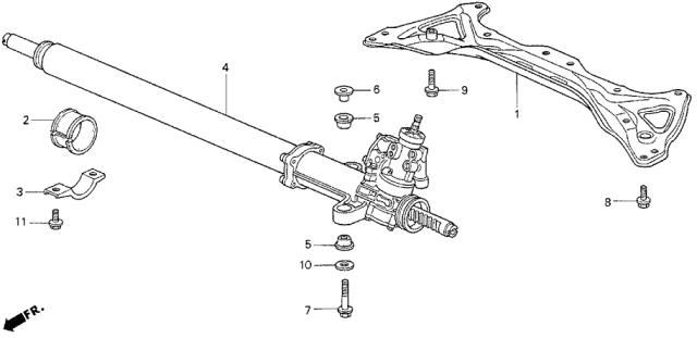 1992 Acura Vigor Bracket, Power Steering Rack Diagram for 53438-SL4-000