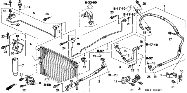 2004 Acura RL A/C Hoses - Pipes Diagram