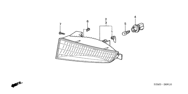 2001 Acura CL Fog Light Right Diagram for 33901-S3M-A02