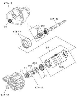 1999 Acura SLX 4 Door 4LS (PREMIUM) KA 4AT AT Transfer Gear Input - Idle Diagram