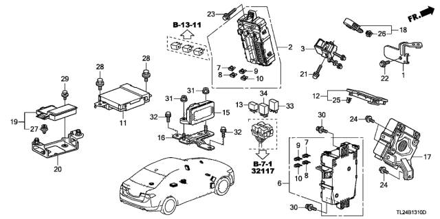 2012 Acura TSX Electric Power Steering Control Module Diagram for 39980-TP1-A02