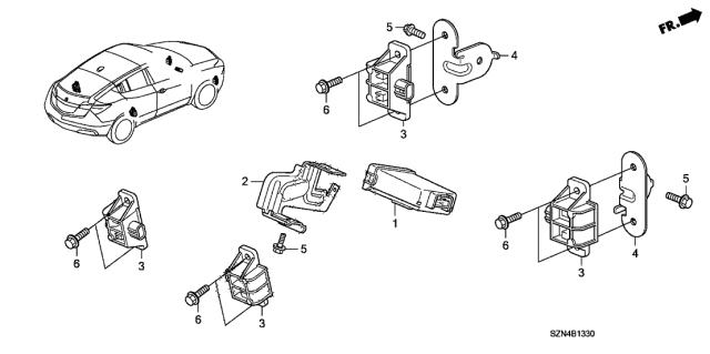 2010 Acura ZDX 5 Door TECH KA 6AT TPMS Unit Diagram