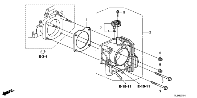 2010 Acura TSX Throttle Body (V6) Diagram