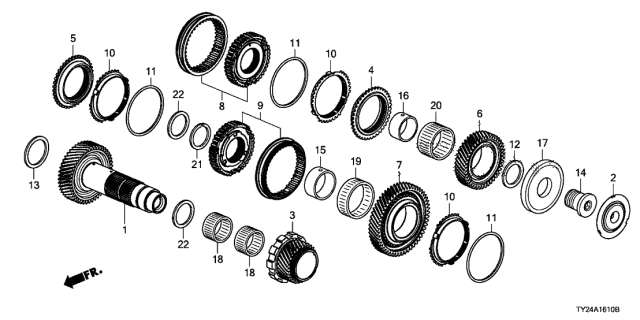 2019 Acura RLX AT Secondary Shaft Diagram