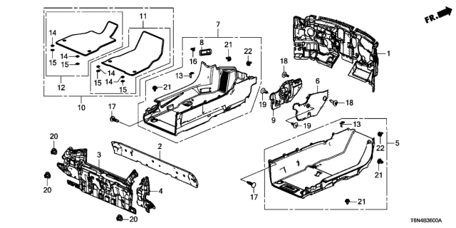 2018 Acura NSX Floor Mat Diagram