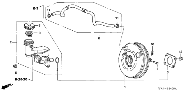 2008 Acura RL Brake Master Cylinder - Master Power Diagram