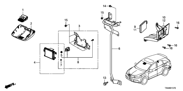 2017 Acura RDX 5 Door TECH (2WD) KA 6AT Radar - Camera - BSI Unit Diagram