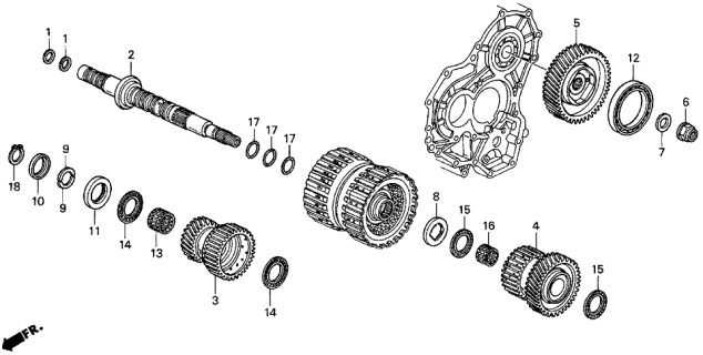 1997 Acura CL AT Secondary Shaft Diagram