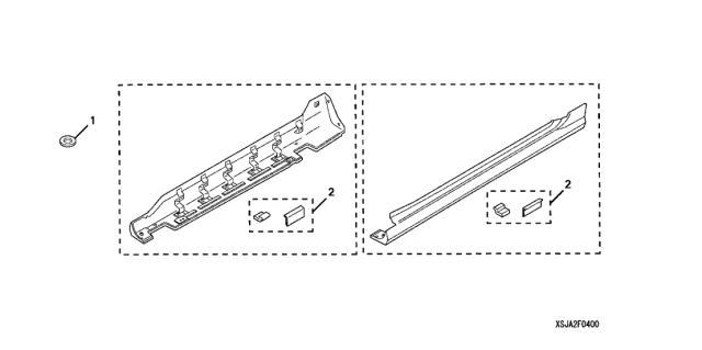 2006 Acura RL Spoiler Set, Side (Meteor Silver Metallic) Diagram for 08F04-SJA-260