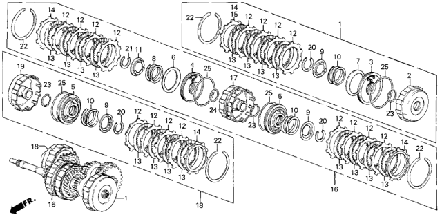 1986 Acura Legend 4 Door LX KL 4AT AT Clutch Diagram