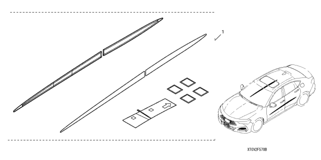 2021 Acura TLX 4 Door BASE KA XAT Mid Door Garnish Diagram