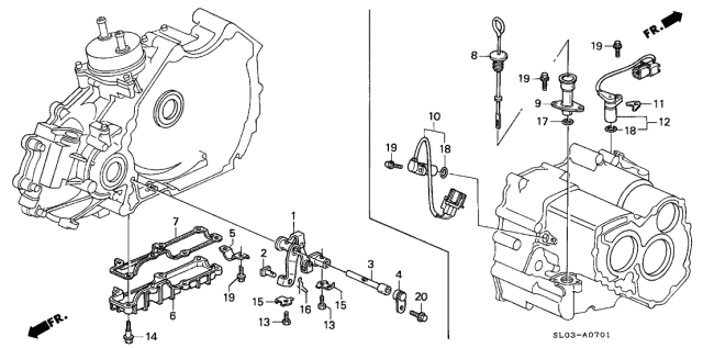 1999 Acura NSX 2 Door NSX-T KA 4AT AT Oil Level Gauge Diagram