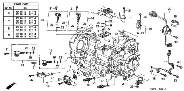 2001 Acura MDX 5 Door STD KA 5AT AT Sensor - Solenoid Diagram