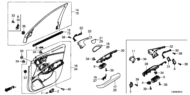 2020 Acura RDX Passenger Side Armrest (Type E) Diagram for 83502-TJB-A01ZF