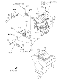 1999 Acura SLX Water Hose Diagram for 8-97231-680-0