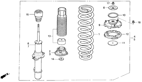 1994 Acura Legend 2 Door L KA 6MT Front Shock Absorber Diagram