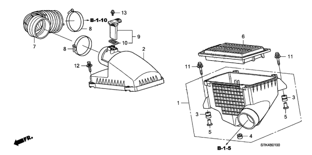 2012 Acura RDX Air Cleaner Diagram