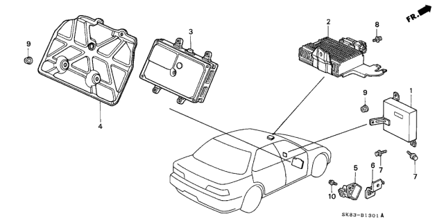1993 Acura Integra 4 Door RS KL 4AT Control Unit Diagram