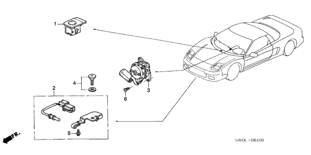 2005 Acura NSX 2 Door NSX-T KA 6MT A/C Sensor Diagram