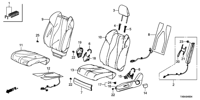 2021 Acura ILX Front Seat (L.) (Power Seat) Diagram