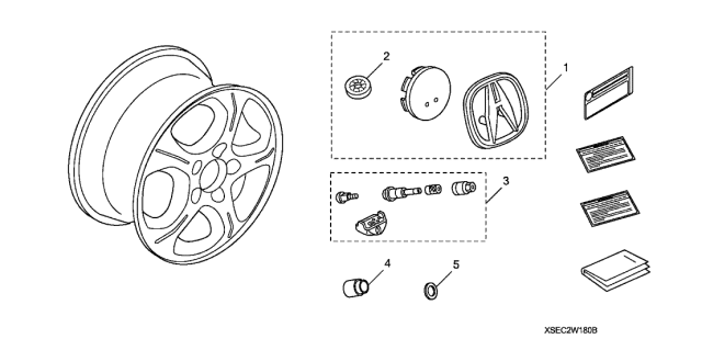 2008 Acura TSX High Performance Alloy Wheel Rim (Eps-R5) (18") Diagram for 08W18-SEC-200B