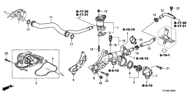 2007 Acura MDX Front Water Passage Gasket (Nippon Leakless) Diagram for 19411-P8A-A03