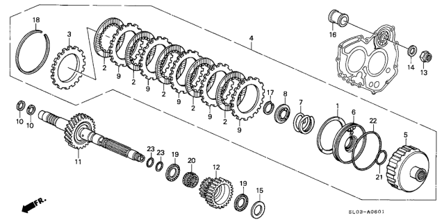 1999 Acura NSX AT Secondary Shaft Diagram