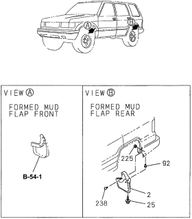 1997 Acura SLX 4 Door 4XS (BASE) KA 4AT Rear Mud Guard Diagram