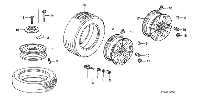 2007 Acura RDX Wheel Disk Diagram