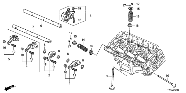 2013 Acura TL 4 Door TECH KA 6AT Valve - Rocker Arm (Front) Diagram