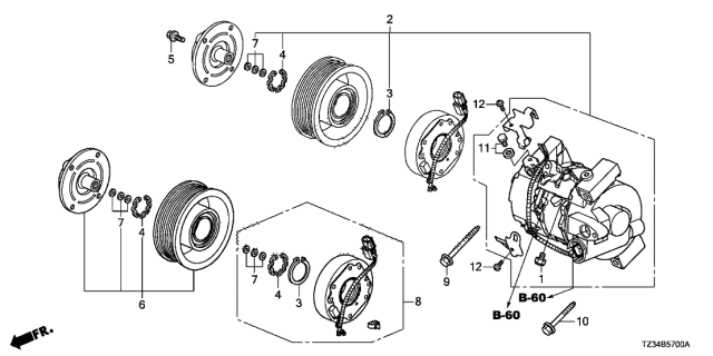 2015 Acura TLX A/C Air Conditioner (Compressor) Diagram