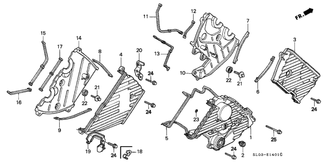1991 Acura NSX Cover, Front Timing Belt Middle Diagram for 11820-PR7-A00