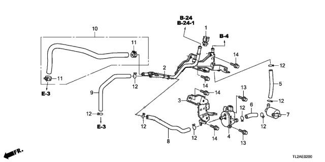 2013 Acura TSX 4 Door TSX KA 5AT Install Pipe - Tubing (L4) Diagram