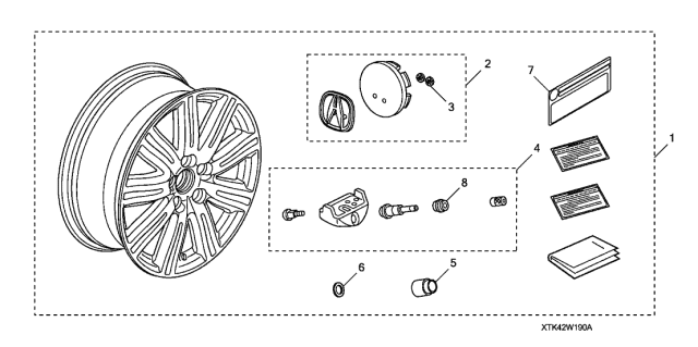 2012 Acura TL 4 Door TECH KA 6AT Alloy Wheel Diagram 2
