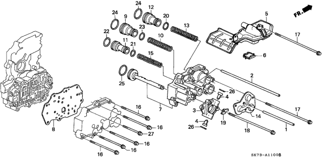 1993 Acura Integra 3 Door GSL (LEATHER) KA 4AT AT Servo Body Diagram