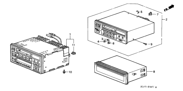 1988 Acura Legend Box Assembly, Cassette Diagram for 77780-SG0-A01