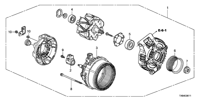 2013 Acura ILX Reman Alternator Diagram for 06311-RX0-505RM