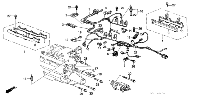 1987 Acura Legend Wire Harness, Engine Diagram for 32110-PL2-670
