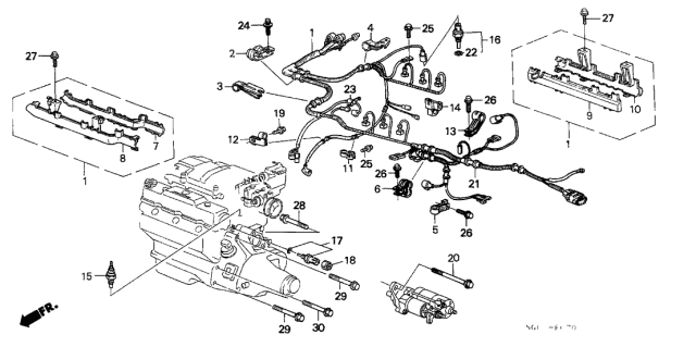 1989 Acura Legend Sub-Wire, Engine Diagram for 32110-PL2-G12