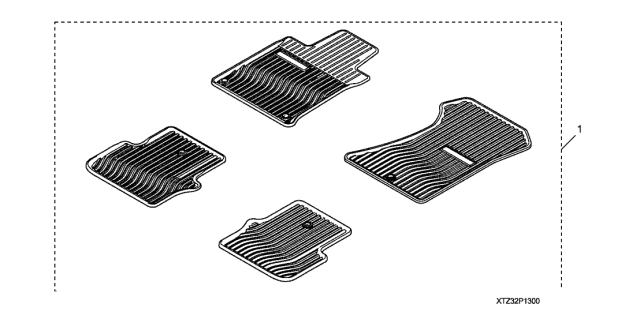 2020 Acura TLX All-Season Floor Mat Diagram