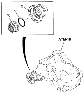 1996 Acura SLX 4 Door 4LS (PREMIUM) KA 4AT AT Transfer Gear - Output Diagram