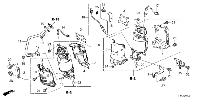 2022 Acura MDX Rear Sensor Oxygen Diagram for 36542-61A-A01